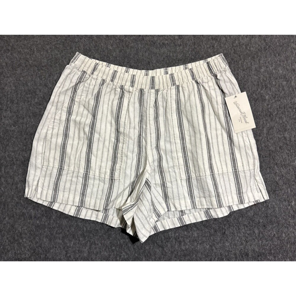 Universal Thread Women's Shorts Lightweight Striped White Blue Small